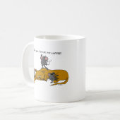 Cartoon Cat and Dancing Mice Kaffee Tasse (Vorderseite Links)