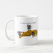 Cartoon Cat and Dancing Mice Kaffee Tasse (Links)