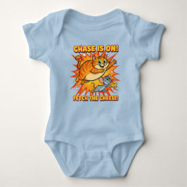 Cartoon Cat and Mouse Chase Baby Strampler