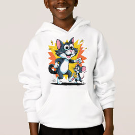 Cartoon Cat and Mouse Chase Hoodie