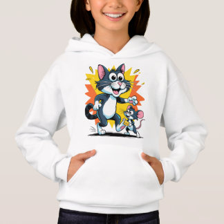 Cartoon Cat and Mouse Chase Hoodie
