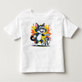 Cartoon Cat and Mouse Chase Kleinkind T-shirt