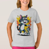 Cartoon Cat and Mouse Chase T-Shirt (Vorderseite)