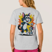 Cartoon Cat and Mouse Chase T-Shirt (Rückseite)