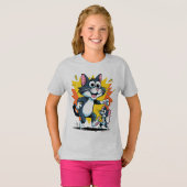 Cartoon Cat and Mouse Chase T-Shirt (Vorne ganz)