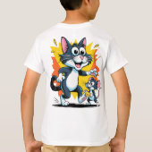 Cartoon Cat and Mouse Chase T-Shirt (Rückseite)