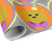 Cartoon Cat Birthday Geschenkpapier (Rolleneckpunkt)