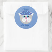 Cartoon Cat Birthday Sticker (Tasche)