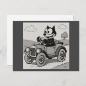 Cartoon Cat Car Car Car Postkarte (Vorne/Hinten)