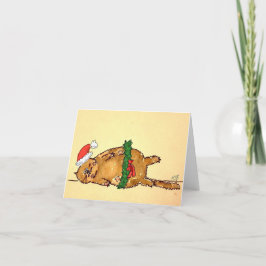 Cartoon Cat Christmas Card Feiertagskarte