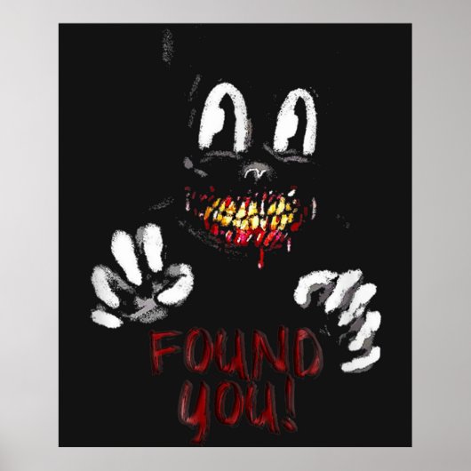 Cartoon Cat Creepy Horror Trick oder Tree Poster (Vorne)