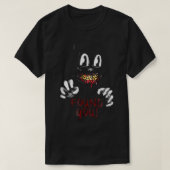 Cartoon Cat Creepy Horror Trick oder Tree T-Shirt (Design vorne)