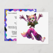 Cartoon Cat Dance Party Theme Einladung (Vorne/Hinten)