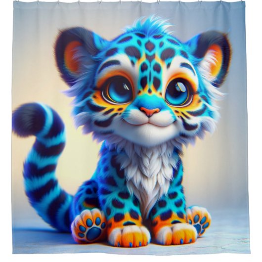 Cartoon Cat Duschvorhang (Vorderseite)