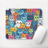 Cartoon Cat Face Mouse Pad Mousepad (Mit Mouse)