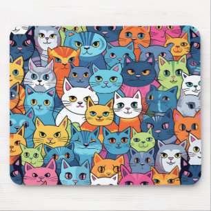 Cartoon Cat Face Mouse Pad Mousepad