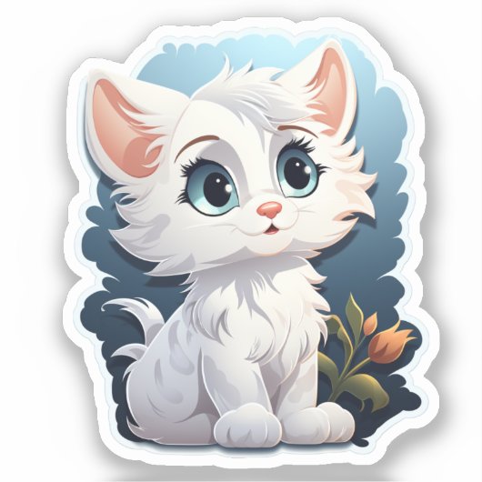 Cartoon Cat Illustration Aufkleber (Vorderseite)