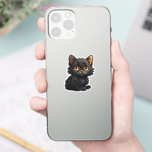 Cartoon Cat Illustration Aufkleber (Telefon)