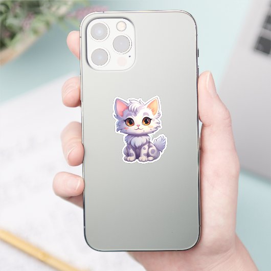 Cartoon Cat Illustration Aufkleber (Telefon)