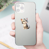 Cartoon Cat Illustration Aufkleber (Telefon)