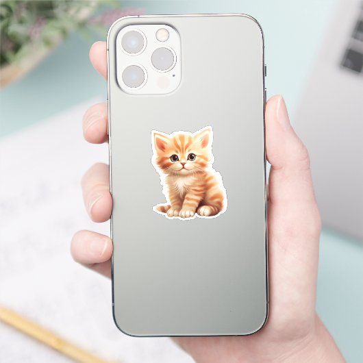 Cartoon Cat Illustration Aufkleber (Telefon)