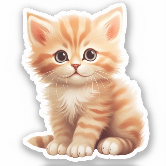 Cartoon Cat Illustration Aufkleber (Vorderseite)