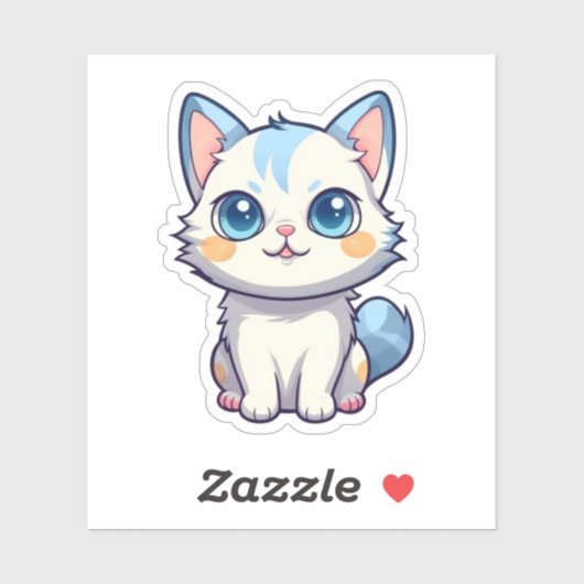 Cartoon Cat Illustration Aufkleber (Blatt)