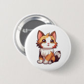 Cartoon Cat Illustration Button (Vorne & Hinten)