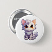 Cartoon Cat Illustration Button (Vorne & Hinten)