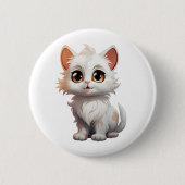 Cartoon Cat Illustration Button (Vorderseite)