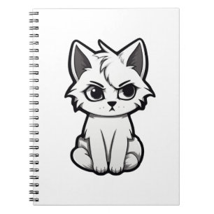 Cartoon Cat Illustration Notizblock