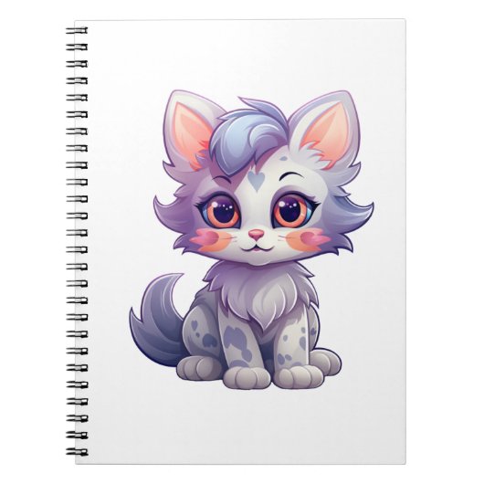 Cartoon Cat Illustration Notizblock (Vorderseite)