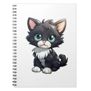 Cartoon Cat Illustration Notizblock