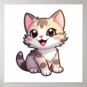 Cartoon Cat Illustration Poster (Vorne)
