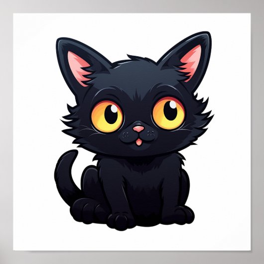 Cartoon Cat Illustration Poster (Vorne)