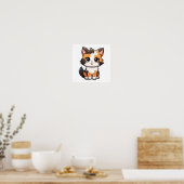 Cartoon Cat Illustration Poster (Küche)