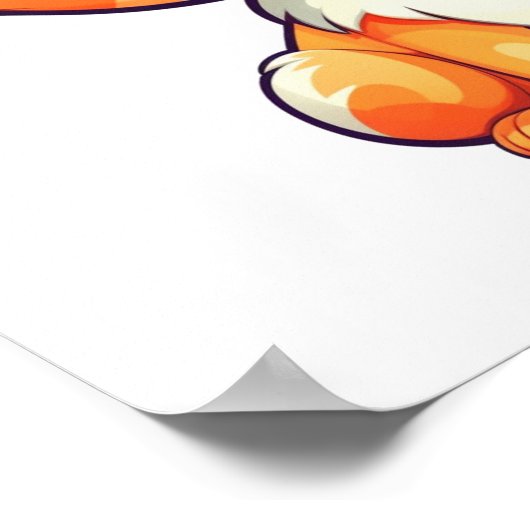 Cartoon Cat Illustration Poster (Ecke)