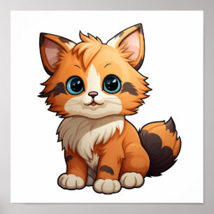 Cartoon Cat Illustration Poster