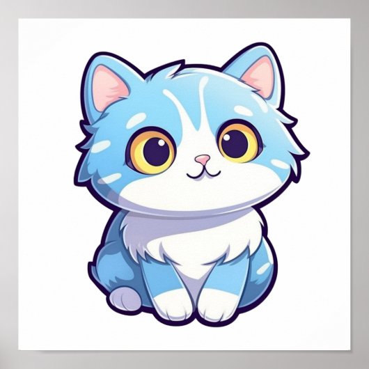 Cartoon Cat Illustration Poster (Vorne)