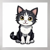 Cartoon Cat Illustration Poster (Vorne)