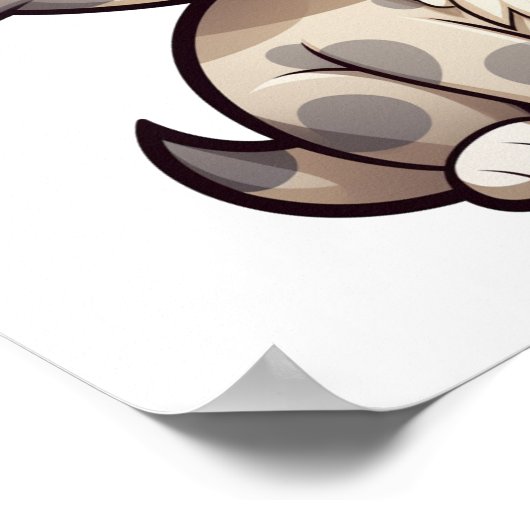 Cartoon Cat Illustration Poster (Ecke)