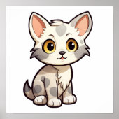 Cartoon Cat Illustration Poster (Vorne)