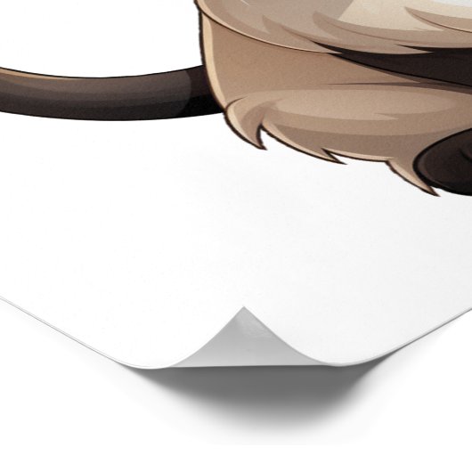 Cartoon Cat Illustration Poster (Ecke)