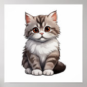 Cartoon Cat Illustration Poster (Vorne)