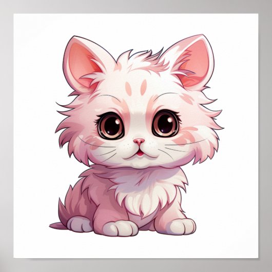 Cartoon Cat Illustration Poster (Vorne)