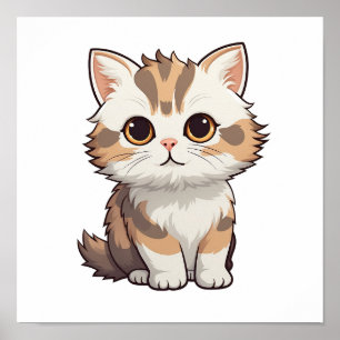 Cartoon Cat Illustration Poster