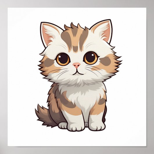 Cartoon Cat Illustration Poster (Vorne)