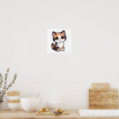 Cartoon Cat Illustration Poster (Küche)