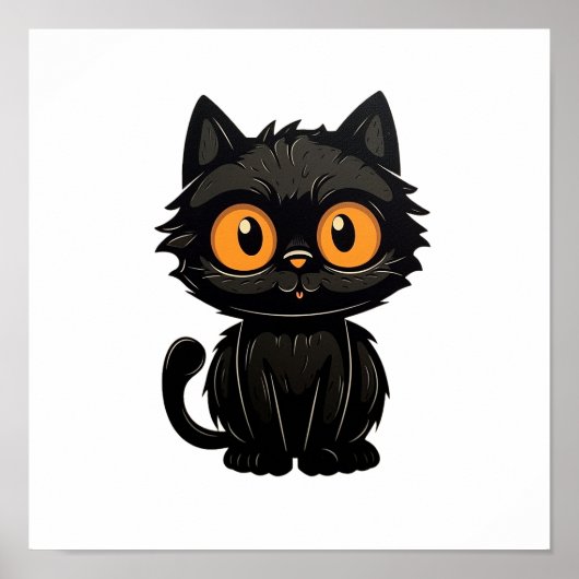 Cartoon Cat Illustration Poster (Vorne)