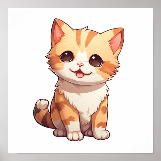 Cartoon Cat Illustration Poster (Vorne)